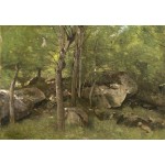 Grafika-F-31226 Jean-Baptiste-Camille Corot : Rochers en Forêt de Fontainebleau, 1860-1865