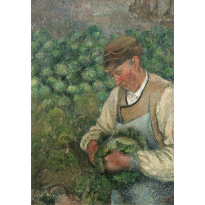 Grafika-F-31243 Camille Pissarro : Le Jardinier - Vieux Paysan avec Chou, 1883-1895