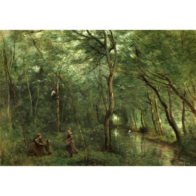 Grafika-F-31796 Jean-Baptiste-Camille Corot : Les Ramasseurs d'Anguille, 1860-1865