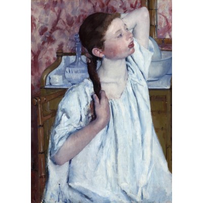 Grafika-F-31820 Mary Cassatt : Jeune Fille Coiffant ses Cheveux, 1886