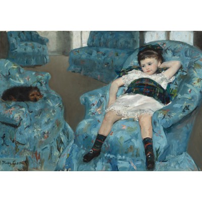Grafika-F-32164 Mary Cassatt : Petite Fille dans un Fauteuil Bleu, 1878