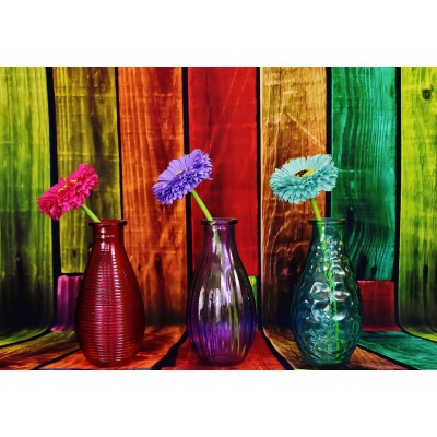 Grafika-F-32171 Vases Fleuris et Colorés 