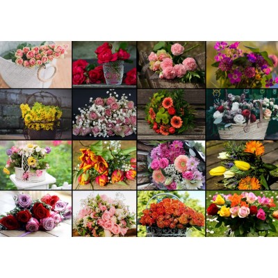 Grafika-F-30100 Collage - Bouquets de Fleurs