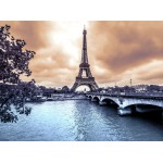 Grafika-F-30313 La Tour Eiffel par Temps de Pluie en Hiver