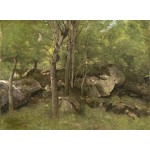 Grafika-F-30550 Jean-Baptiste-Camille Corot : Rochers en Forêt de Fontainebleau, 1860-1865