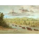 Grafika-F-30627 George Catlin : L'expedition de La Salle En entrant dans le Mississippi à Canoës le 6 février 1682, 