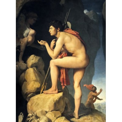 Grafika-F-30634 Jean-Auguste-Dominique Ingres : Œdipe explique l'énigme du sphinx, 1808