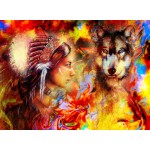Grafika-F-30750 La Femme Indienne et le Loup
