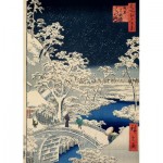 Grafika-F-32757 Utagawa Hiroshige - Drum bridge at Meguro and Sunset Hill, 1857