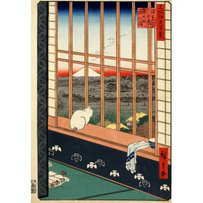 Grafika-F-32759 Utagawa Hiroshige - Rizières d'Asakusa et Festival Torinomachi, 1857
