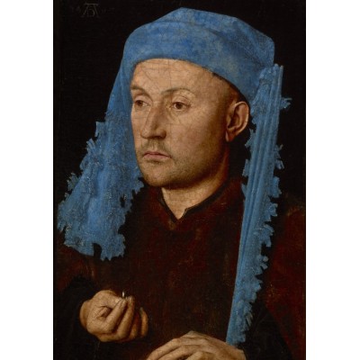 Grafika-F-32817 Jan van Eyck - Portrait of a Man with a Blue Chaperon, 1430-33