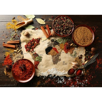 Grafika-T-00145 Carte du Monde en Epices