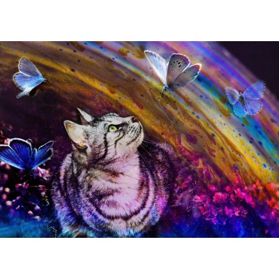 Grafika-T-00856 Le Chat et les Papillons