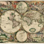 Grafika-T-02256 Carte du Monde, Produced in Amsterdam, 1689