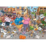 Jumbo-00505 Wasgij Original 46 - Frénésie d'achat dans l'allée centrale ! (1000 pieces)