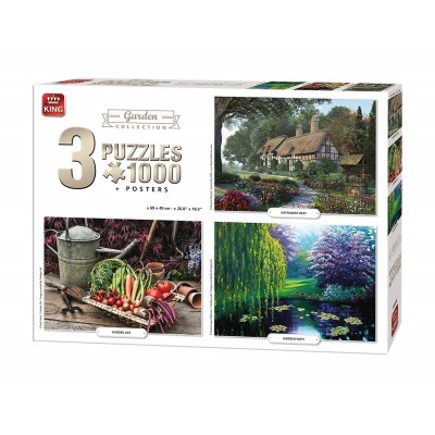 King-Puzzle-05207 3 Puzzles - Garden Collection