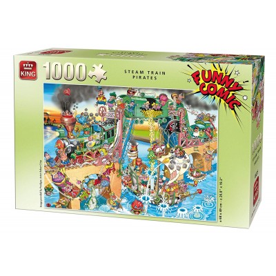 King-Puzzle-05225 Funny Comic Collection - Steam Train Pirates