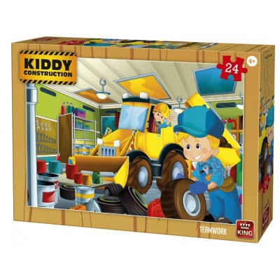 King-Puzzle-55835 Kiddy Construction - Teamwork