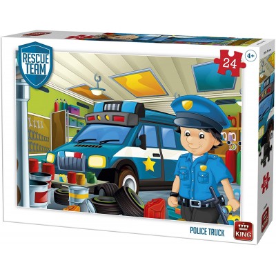 King-Puzzle-55838 Rescue Team - Police Truck