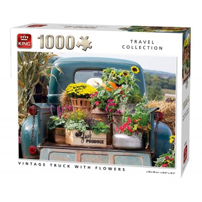 King-Puzzle-55862 Vintage Truck with Flowers