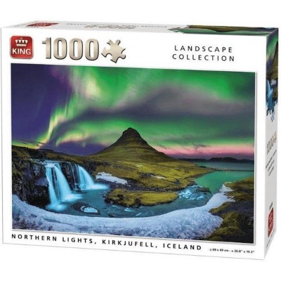 King-Puzzle-55938 Northern Lights, Kirkjufell, Iceland