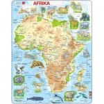Larsen-A22-DE Puzzle Cadre - Carte de l'Afrique et ses Animaux (en Allemand)