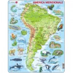 Larsen-A25-IT Puzzle Cadre - Carte Topographique de l'Amérique du Sud (Italien)