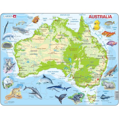 Larsen-A31-DE Puzzle Cadre - Carte de l'Australie (en Allemand)