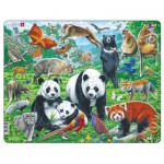 Larsen-FH43 Puzzle Cadre - Panda Bear Family on a China Mountain Plateau