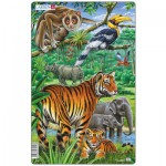 Larsen-H21-1 Puzzle Cadre - Le Tigre et les Animaux de la Jungle