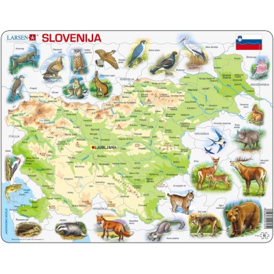 Larsen-K25-SI Puzzle Cadre - Carte de la Slovénie (en Slovène)