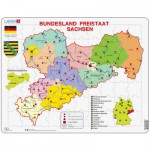Larsen-K34-DE Puzzle Cadre - Bundesland : Freistaat Sachsen (en Allemand)