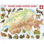 Larsen-K51-V1 Puzzle Cadre - Carte de la Suisse