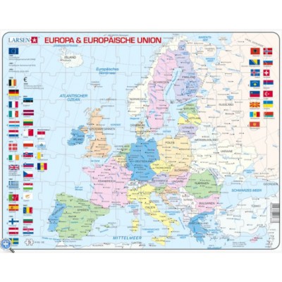 Larsen-K63-DE Puzzle Cadre - Carte de l'Europe (en Allemand)