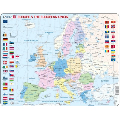 Larsen-K63-GB Puzzle Cadre - Carte de l'Europe (en Anglais)