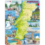 Larsen-K71-PT Puzzle Cadre - Carte du Portugal (en Portugais)