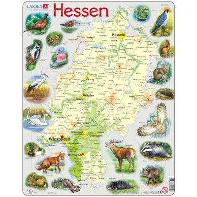 Larsen-K74-DE Puzzle Cadre - Bundesland : Hessen (en Allemand)