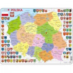 Larsen-K97-PL Puzzle Cadre - Carte de la Pologne (en Polonais)