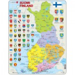 Larsen-K99-FI Puzzle Cadre - Carte de la Finlande (en Finnois)