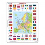 Larsen-KL1-EE Puzzle Cadre - Carte et Drapeaux d'Europe (Estonien)
