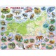 Puzzle Cadre - Carte de la Russie et ses Animaux (en Russe)