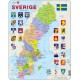 Puzzle Cadre - Carte de la Suède (en Suédois)