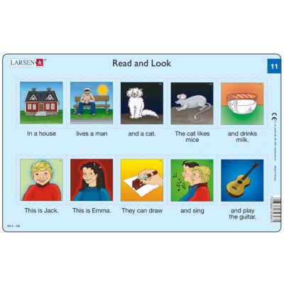 Larsen-RA6-GB Puzzle Cadre - 2 Puzzles Cadres - Apprendre l'Anglais : Read and Look 11-12 (en Anglais)