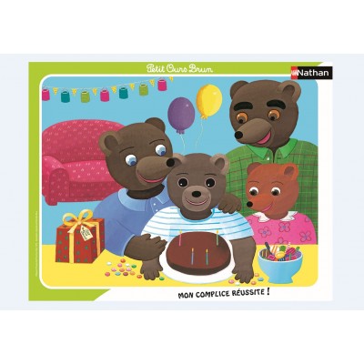 Nathan-86136 Puzzle Cadre - Petit Ours Brun