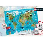 Nathan-86174 Carte du Monde des Animaux