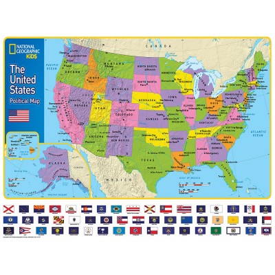 New-York-Puzzle-NG1710 Pièces XXL - The USA and Its Flags