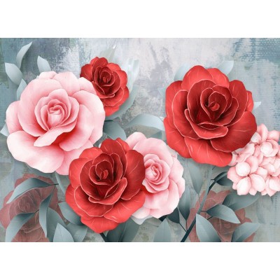 Nova-Puzzle-41150 Roses Rouges et Roses
