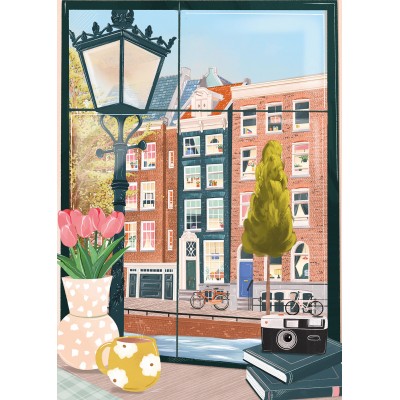 Pieces-Peace-F-00084 Amsterdam vue d'un Café