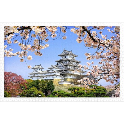Pintoo-H1436 Puzzle en Plastique - Himeji-jo Castle in Spring Cherry Blossoms