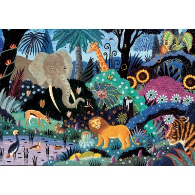 Puzzle-Michele-Wilson-K065-50 Puzzle en Bois découpé à la Main - Nuit dans la Jungle